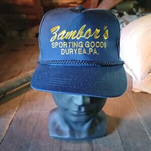 Vintage Blue snapback adjustable Duryea Pennsylvania Sporting Goods trucker hat